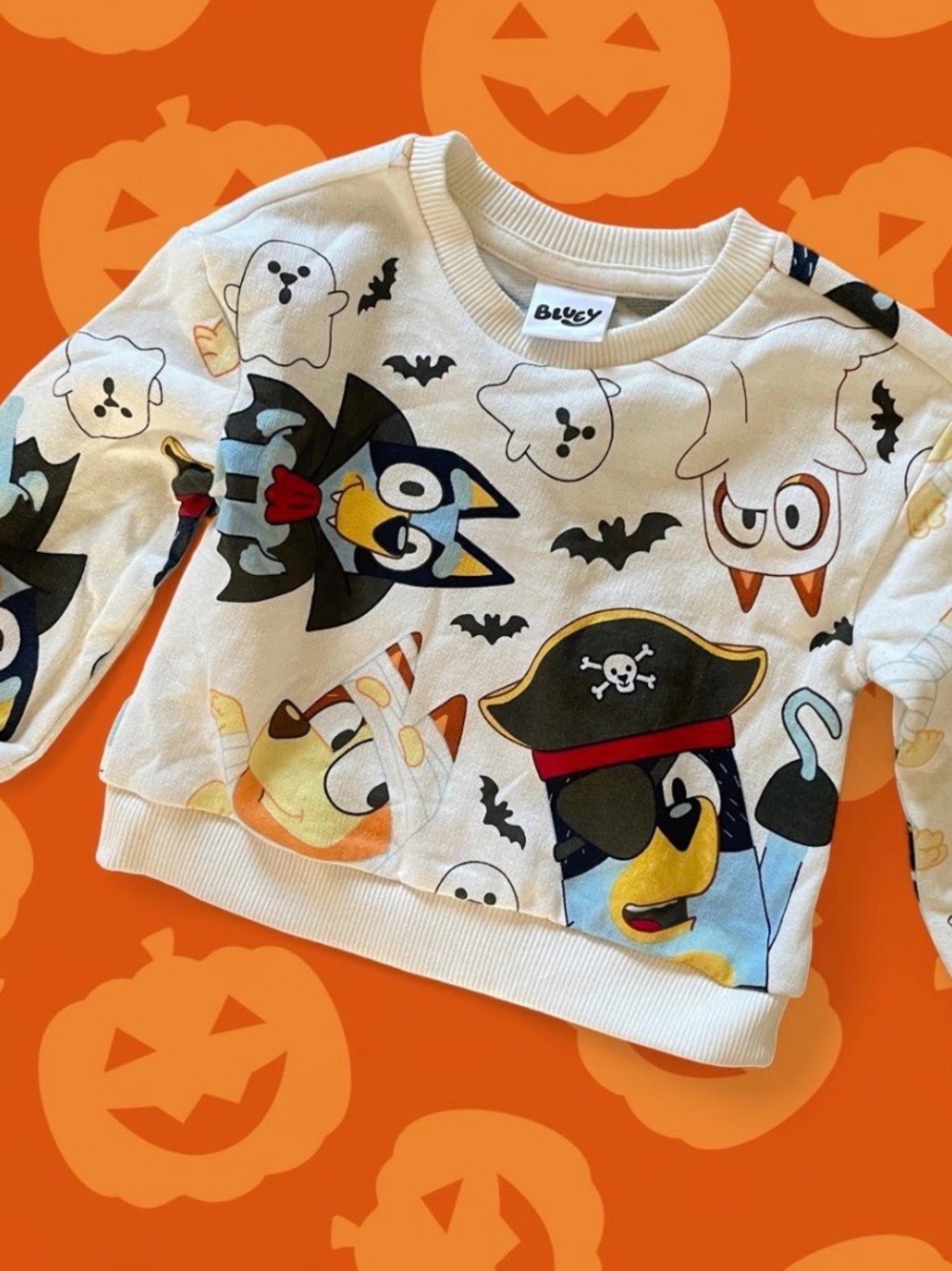 Bluey Cream Kids Halloween Graphic Sweatshirt 12months